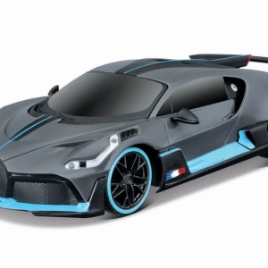Masinuta cu sunete si lumini Maisto Bugatti Divo Scara 1:24, gri mat cu accente albastre, 27.17x10.70x9.96cm - Img 2