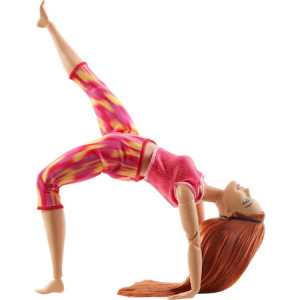 Papusa Barbie Made to move, 22 de articulatii complet mobile, seria 3, par roscat - Img 5