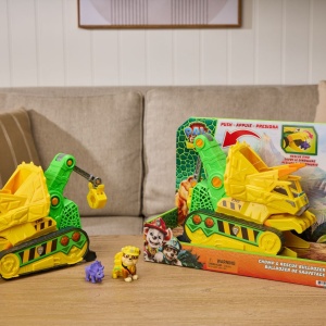 PATRULA CATELUSILOR FILMUL CU DINOZAURI SET BULDOZER CU FIGURINA RUBBLE SI ACCESORII - Img 2