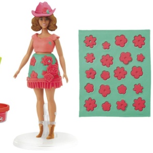 PLAY DOH BARBIE SET PLASTELINA CREATII VESTIMENTARE CU FLORI SI FRANJURI COWBOY - Img 3