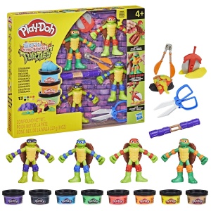PLAY DOH POVESTIRI CU TESTOASE NINJA ADOLESCENTE MUTANTE SET PLASTELINA CREATII COWABUNGA - Img 7