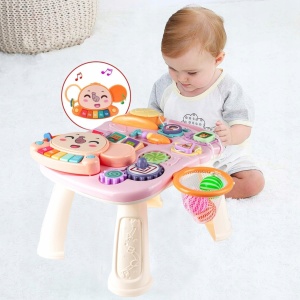 Premergator Muzical cu Activitati 5in1 cu Masa educationala, Panou de Baschet si Pian - Img 13