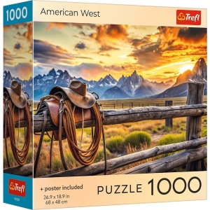 Puzzle Trefl 1000 Piese, Vestul American cu Poster Inclus