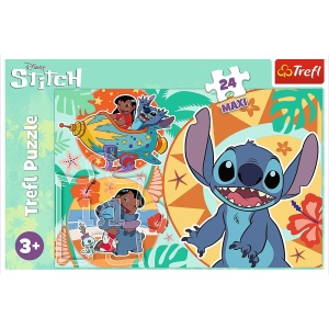 PUZZLE TREFL 24 MAXI STITCH ZIUA VESELA A LUI LILO SI STITCH - Img 3