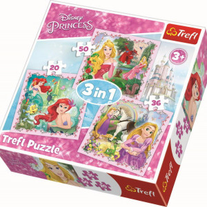 Puzzle Trefl 3 in 1, Disney Princess, 20/36/50 piese