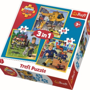 PUZZLE TREFL 3IN1 POMPIERUL SAM