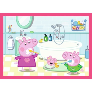 PUZZLE TREFL 4IN1 PEPPA PIG IUBESTE AVENTURILE - Img 3