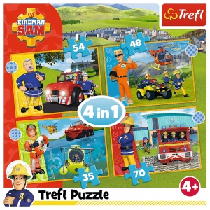 PUZZLE TREFL 4IN1 POMPIERUL SAM - CURAJOSUL SAM - Img 6