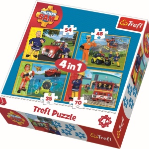 PUZZLE TREFL 4IN1 POMPIERUL SAM IN ACTIUNE