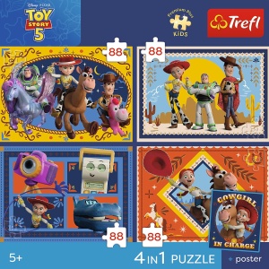 PUZZLE TREFL 4IN1 PREMIUM PLUS KIDS TOY STORY 5 POSTER INCLUS - Img 7