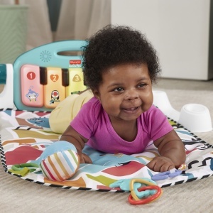 Saltea de joaca Fisher Price cu pian muzical, design unisex, multicolor, 70x45x10cm  - Img 7