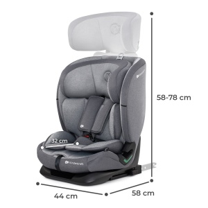 SCAUN AUTO I-SIZE, 76-150 CM, KINDERKRAFT ONETO 3, ISOFIX, COOL GREY - Img 8
