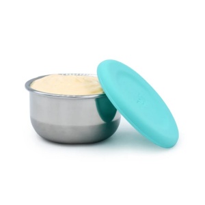 SET 3 RECIPIENTE MINI INOX CU CAPAC SILICON, MELII, BLEU MINT LIME - Img 4