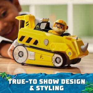 Set Figurina cu Vehicul Paw Patrol Jungle Pups Deluxe, Rubble - Img 9