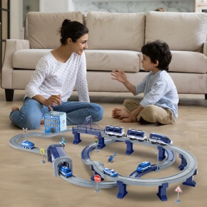 Tren electric de politie cu vehicule si elicopter, MalPlay - Img 4