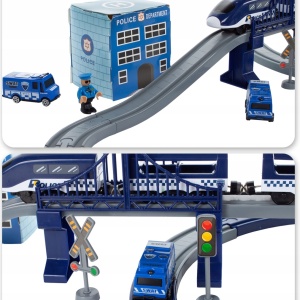 Tren electric de politie cu vehicule si elicopter, MalPlay - Img 14