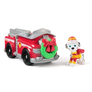 Vehicul si Figurina Paw Patrol, Marshall Holiday Fire Truck
