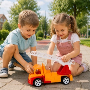 AUTOSPECIALA POMPIERI CU SCARA ROSU PORTOCALIU 46CM - Img 6