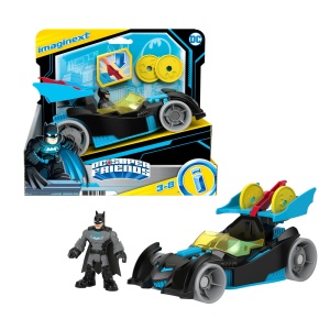 FISHER PRICE IMAGINEXT DC SUPER FRIENDS VEHICUL CU FIGURINA BATMAN CU COSTUM GRI - Img 8
