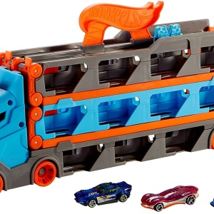 HOT WHEELS 2 IN 1 MEGA TRANSPORTATOR MASINI PISTA - Img 2