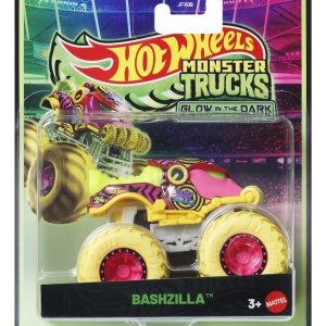 HOT WHEELS MONSTER TRUCK GLOW IN THE DARK MASINUTA BASHZILLA SCARA 1 LA 64