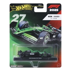 HOT WHEELS PREMIUM REAL RIDERS FORMULA 1 2024 MASINUTA METALICA KICK SAUBER F1 TEAM NUMARUL 27 SCARA 1 LA 64 - Img 2