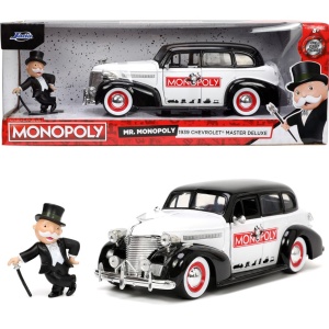 JADA SET MASINUTA METALICA CHEVROLET MASTER DELUXE 1939 SCARA 1:24 SI FIGURINA MR MONOPOLY - Img 8
