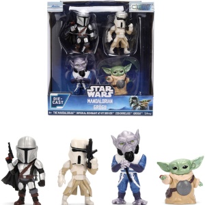 JADA STAR WARS MANDALORIAN SI GROGU SET 4 FIGURINE METALICE 4CM