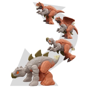 JURASSIC WORLD FIERCE CHANGERS DOUBLE DANGER DINOZAUR TRANSFORMABIL CARNOTAURUS SI STEGOSAURUS - Img 4