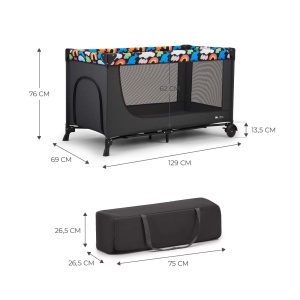 Kinderkraft JOY2 pătuț de călătorie black – compact și modern