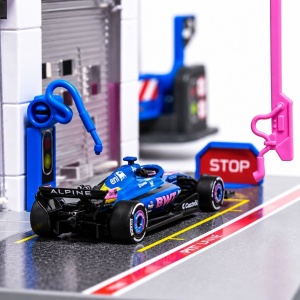 MAJORETTE SET MOTORSPORT BWT ALPINE F1 TEAM CU MASINUTA INCLUSA ALPINE A525 R19 SCARA 1 LA 64 - Img 3