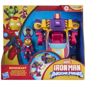 MARVEL IRON MAN SI PRIETENII SAI UIMITORI SET VEHICUL 2 IN 1 SI FIGURINA IRON HEART - Img 2