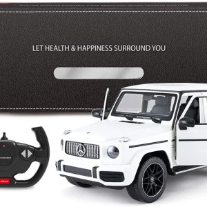 Masină cu telecomandă Mercedes-Benz G63, alb, scară 1:14, dimensiuni 32.3x14.8x13.9cm