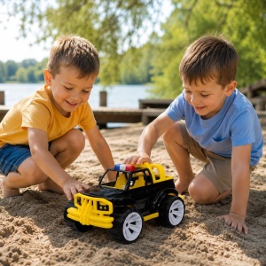 MASINA JEEP OFF ROADER NEGRU GALBEN 39CM - Img 3