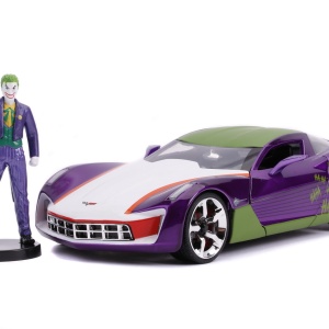 MASINUTE METALICA CHEVY CORVETTE STINGRAY 2009 SI FIGURINA JOKER SCARA 1:24 - Img 2