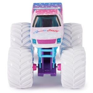 MONSTER JAM SET 2 MASINUTE METALICE SPARKLE SMASH SCARA 1:64 - Img 7