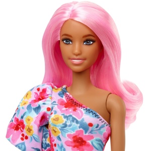 PAPUSA BARBIE FASHIONISTA CU PAR ROZ SI PICIOR PROTETIC - Img 6