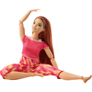 Papusa Barbie Made to move, 22 de articulatii complet mobile, seria 3, par roscat - Img 6