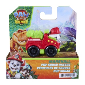 PATRULA CATELUSILOR FILMUL CU DINOZAURI PUP SQUAD RACERS VEHICUL CU FIGURINA MARSHALL 6.5CM