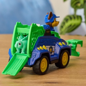 PATRULA CATELUSILOR FILMUL CU DINOZAURI SET DINO VEHICUL DE POLITIE CU FIGURINA CHASE SI ACCESORII 15CM - Img 5