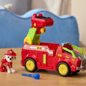 PATRULA CATELUSILOR FILMUL CU DINOZAURI SET DINO VEHICUL DE POMPIERI CU FIGURINA MARSHALL SI ACCESORII 15CM - Img 6