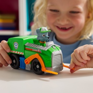 PATRULA CATELUSILOR SET VEHICUL DE BAZA CAMIONUL DE RECICLARE SI FIGURINA ROCKY - Img 4