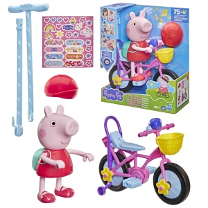 PEPPA PIG SET GATA DE PEDALAT PAPUSA PEPPA CU BICICLETA SI ACCESORII - Img 2