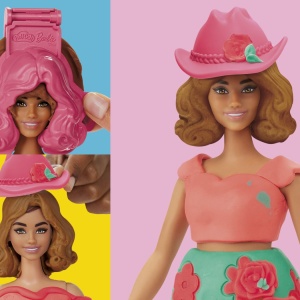 PLAY DOH BARBIE SET PLASTELINA CREATII VESTIMENTARE CU FLORI SI FRANJURI COWBOY - Img 10