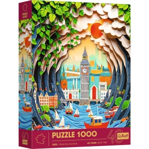 Puzzle Trefl 1000 piese, Editia Aniversara 40 de ani, 3D Londra