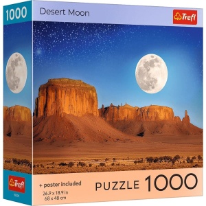 Puzzle Trefl 1000 piese, SUA Luna in Desert cu Poster Inclus