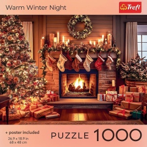 Puzzle Trefl 1000 piese, SUA Noapte Calda de Iarna cu Poster Inclus - Img 3