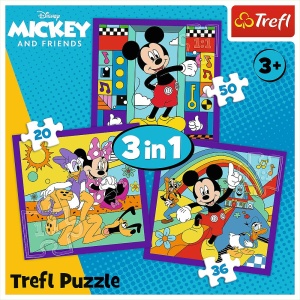 PUZZLE TREFL 3IN1 MICKEY MOUSE SI PRIETENII MICKEY SI ECHIPA LUI VESELA - Img 5