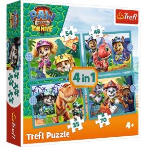 PUZZLE TREFL 4IN1 PATRULA CATELUSILOR POVESTI DE PE INSULA DINOZAURILOR