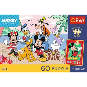 PUZZLE TREFL 60 PREMIUM PLUS KIDS MICKEY SI PRIETENII CU POSTER - Img 3
